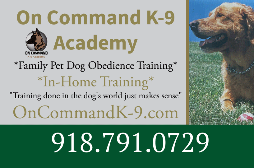 On Command K-9 Academy sign